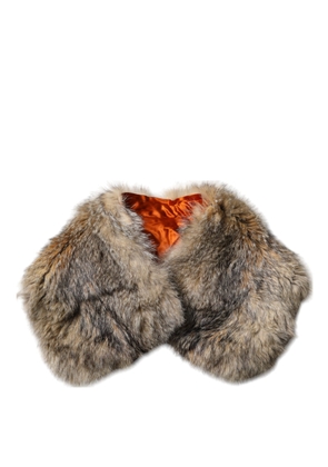 Brown Fur Shoulder Collar Neck Wrap Scarf