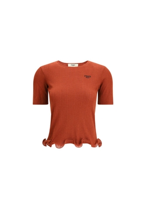Fendi Short-sleeved Virgin Wool Top - L