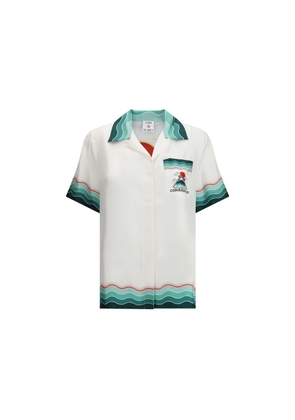 Silk Cuban Collar short sleeve Shirt - S