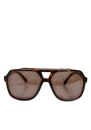 Dolce & Gabbana Dark Brown Tortoise Shell Pilot Frame Sunglasses