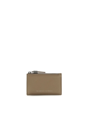Brunello Cucinelli Beige Calf Leather Bos Taurus Wallet