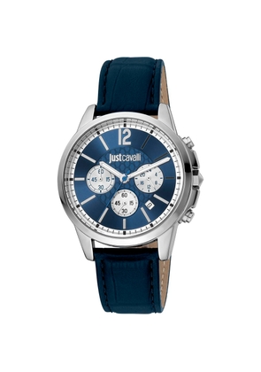 Just Cavalli Black Leather Dress Watch