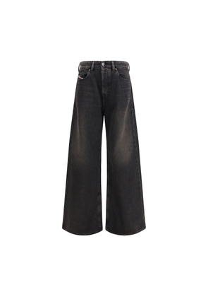 Diesel Black Cotton Relaxed Fit Jeans - W25
