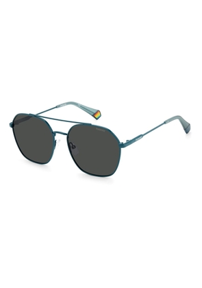Blue Stainless Steel Sunglasses