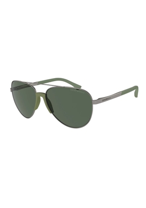Emporio Armani Gray Metal Sunglasses