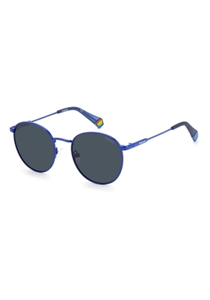 Blue Stainless Steel Sunglasses