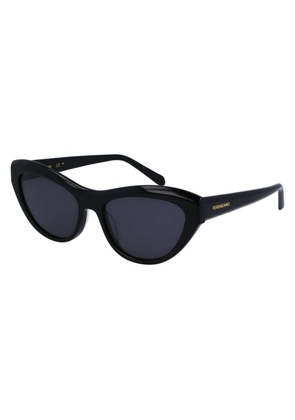 Ferragamo Black Acetate Sunglasses