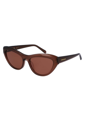 Ferragamo Brown Acetate Sunglasses