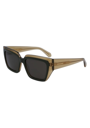 Ferragamo Green Acetate Sunglasses
