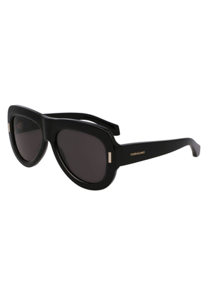 Ferragamo Black Acetate Sunglasses