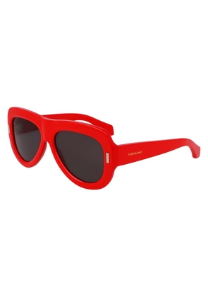 Ferragamo Red Acetate Sunglasses