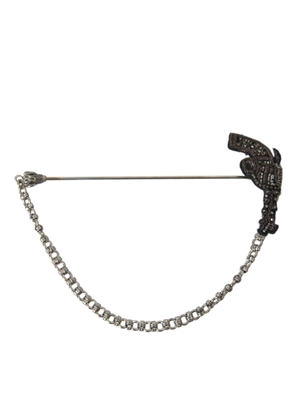 Brass Copper Silk Revolver Gun Men Brooch Lapel Pin