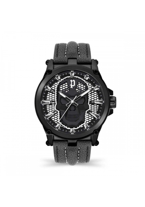 Police Black Leather Dress Watch