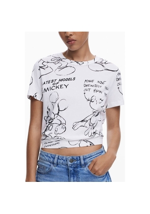 Desigual White Cotton T-Shirt - XS