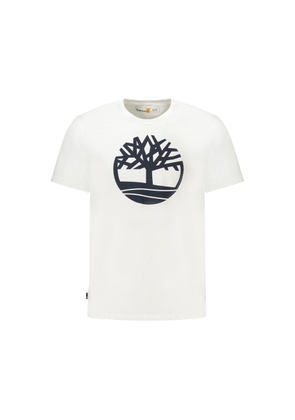 White Cotton Men T-Shirt - S