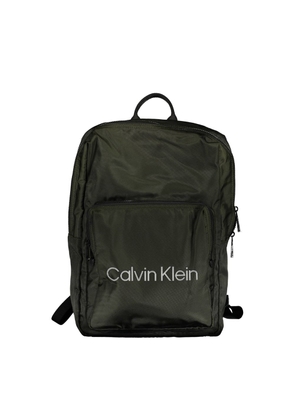 Green Polyester Men Backpack