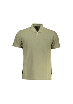 Green Cotton Mens Polo Shirt - M