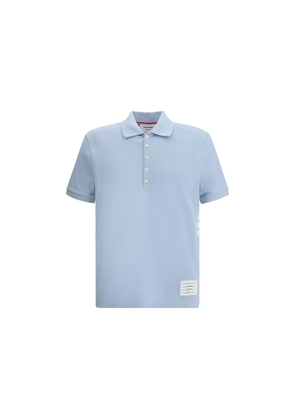 Thom Browne Light Blue Cotton Polo Shirt - 1