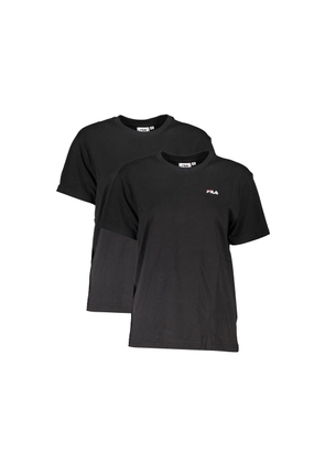 Fila Black Cotton Women T-Shirt - XS
