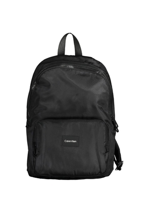 Black Polyester Men Backpack