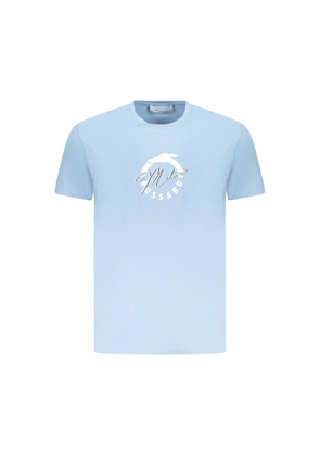 Light Blue Cotton Men TShirt - S