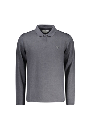 Black Cotton Men Polo Shirt - M