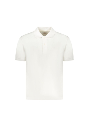 White Cotton Men Polo Shirt - M