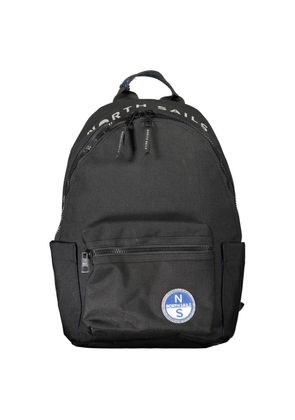 Black Polyester Men Backpack