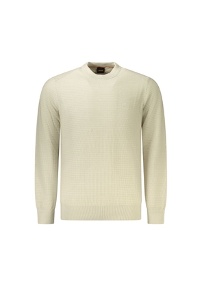 Beige Cotton Men Sweater - XXL