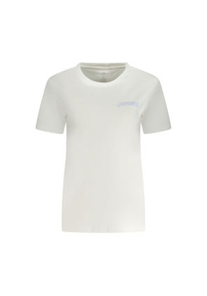 White Cotton Women T-Shirt - S