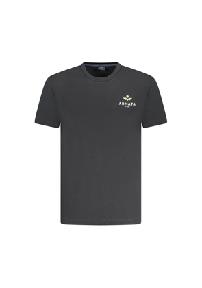 Black Cotton Men T-Shirt - S