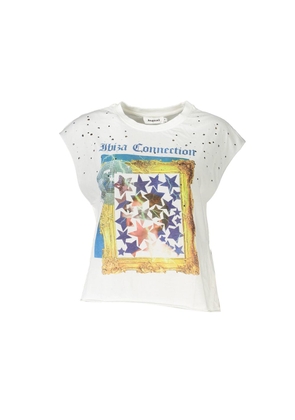 White Cotton Women TShirt - L