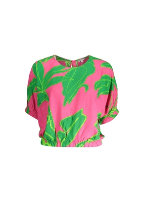 Pink Viscose Women Top - S