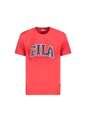 Red Cotton Men T-Shirt - S