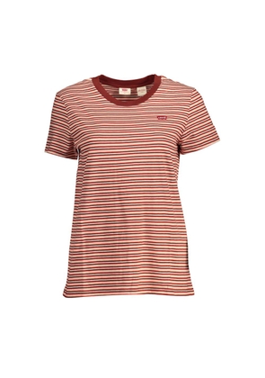 Red Cotton Women T-Shirt - 2XS