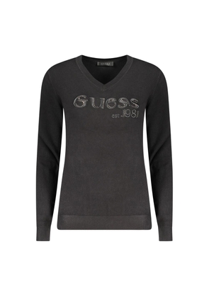 Black Viscose Women Sweater - M