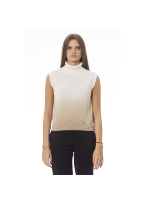 Baldinini Trend White Wool Sleeveles - M