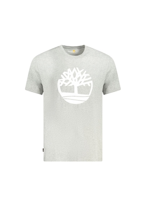 Gray Cotton Men T-Shirt - S