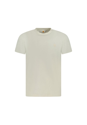 Beige Cotton Men T-Shirt - S