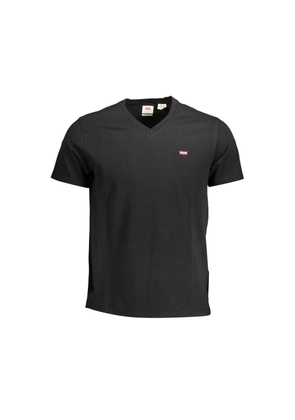 Black Cotton Men T-Shirt - S