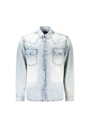 Hugo Boss Light Blue Cotton Men Shirt - S