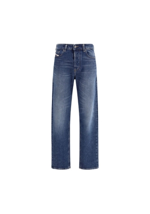 Diesel Blue Cotton Straight-Leg Jeans - W25