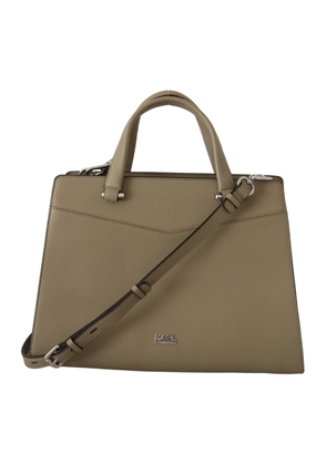 Karl Lagerfeld Sage Green Leather Tote Bag
