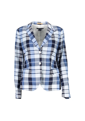 Light Blue Cotton Women Jacket - 44