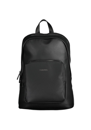 Black Polyester Men Backpack