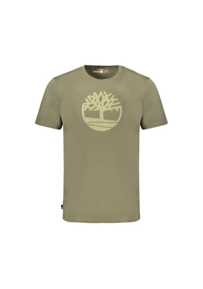 Green Cotton Men T-Shirt - S