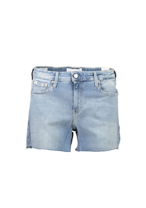 Light Blue Cotton Women Shorts - W25