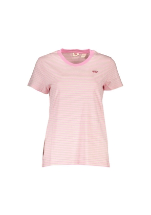 Pink Cotton Women T-Shirt - 2XS