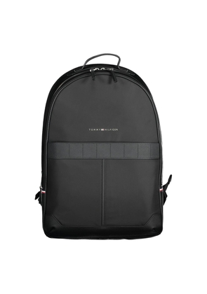 Black Polyester Men Backpack