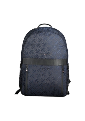 Blue Polyester Men Backpack